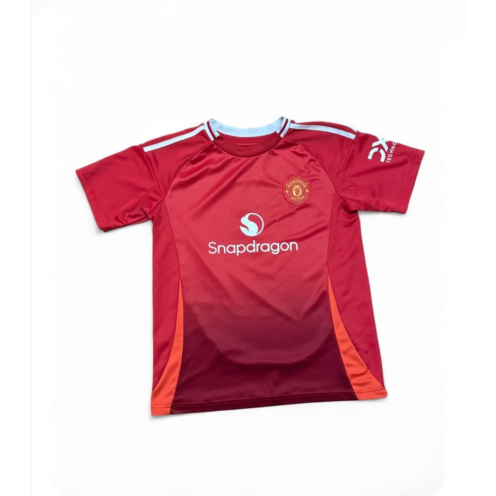 Manchester United Ronaldo 7 Snapdragon Home Jersey Kids Red Soccer Shirt L - Picture 3 of 7